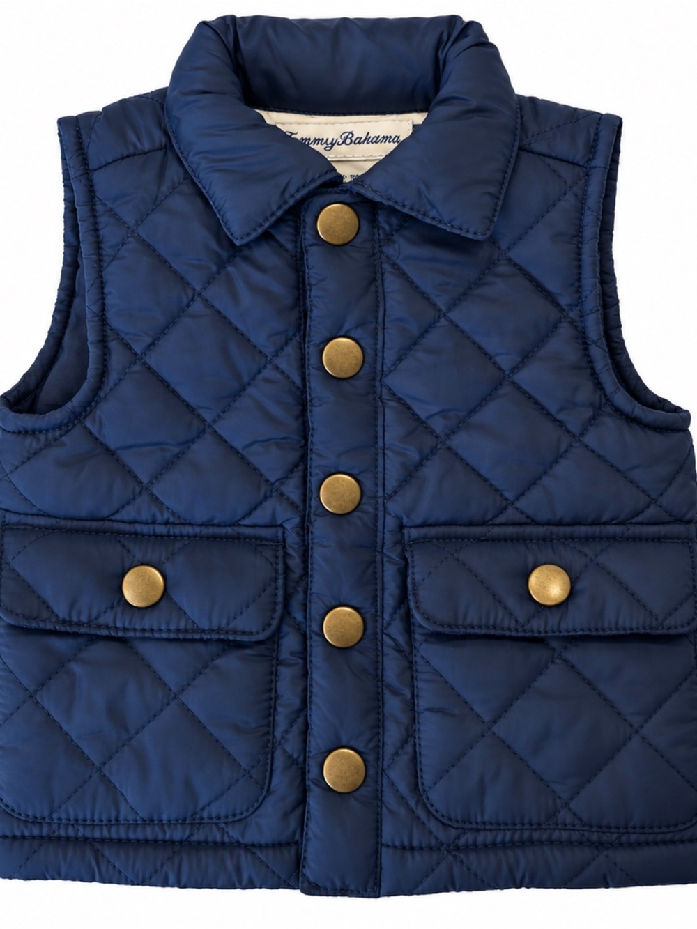 Tommy Bahama Baby Boy Navy Quilted Vest 0-3 Months